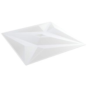 vidaXL Wandpaneele 12 Stk. 50 x 50 cm Wei&szlig; Stern XPS Schaum