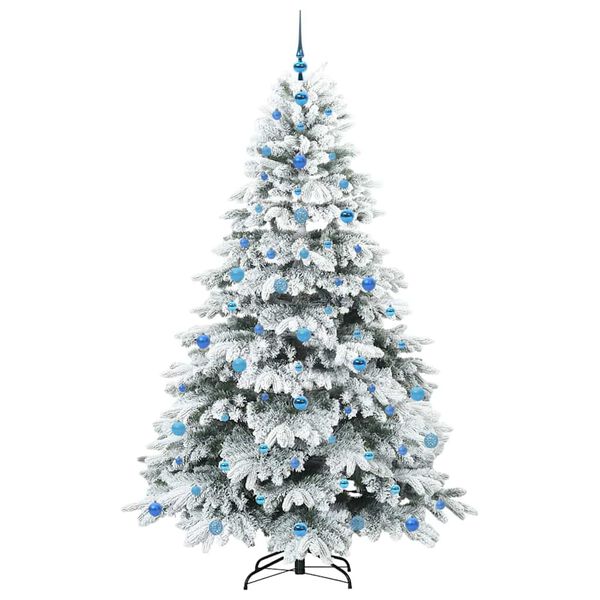 vidaXL K&uuml;nstlicher Weihnachtsbaum mit 300 LEDs Wei&szlig; 210 cm PE und PVC