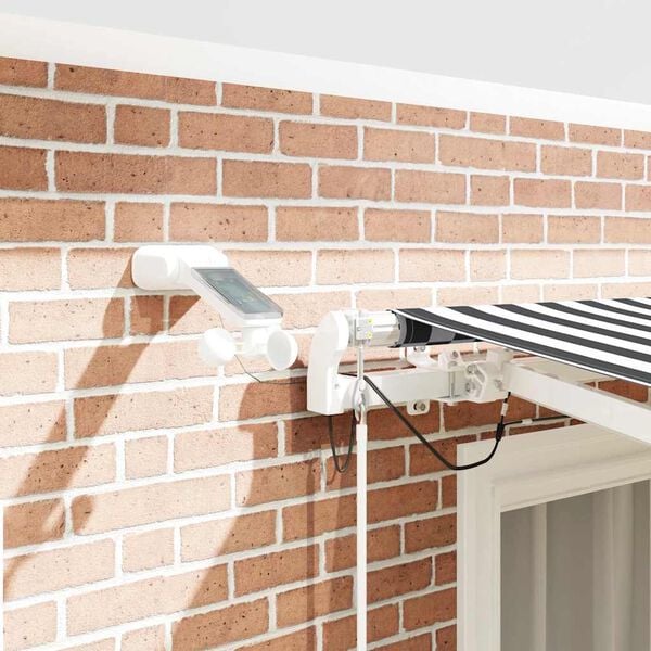 vidaXL Markise Automatisch mit LED Anthrazit & Wei&szlig; 300x250 cm