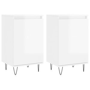vidaXL Sideboards 2 Stk. Hochglanz-Wei&szlig; 40x35x70 cm Holzwerkstoff