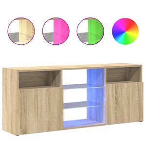 vidaXL TV-Schrank mit LED-Leuchten Sonoma-Eiche 120x30x50 cm