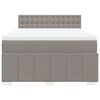 vidaXL Boxspringbett mit Matratze Taupe 140x200 cm Stoff