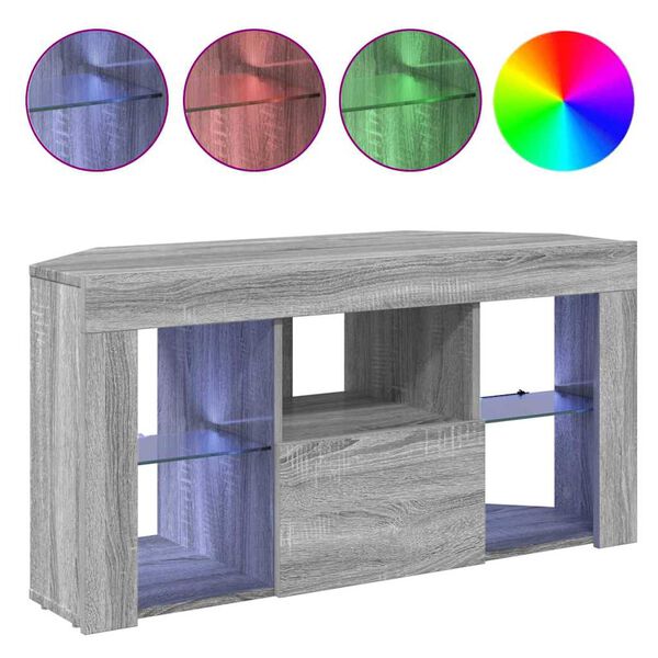 vidaXL Eck-LED-TV-Schrank Graues Sonoma 106 x 40 x 50 cm Holzwerkstoff