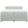 vidaXL Boxspringbett mit Matratze Hellgrau 200x200 cm Samt