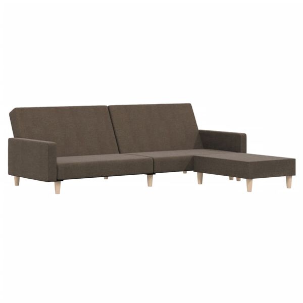 vidaXL Schlafsofa 2-Sitzer mit Fu&szlig;hocker Taupe Stoff