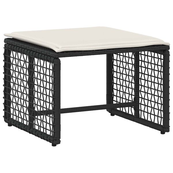 vidaXL Gartenm&ouml;bel-Set mit Kissen 5 pcs Schwarz und Wei&szlig;