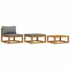 vidaXL 3-tlg. Garten-Lounge-Set mit Kissen Massivholz Akazie
