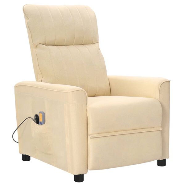 vidaXL Massagesessel Elektrisch Creme Stoff