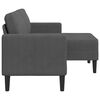 vidaXL 2-Sitzer-Sofa mit Chaiselongue L-förmig Dunkelgrau 125 cm Leinen