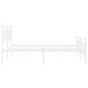 vidaXL Bettgestell mit Kopf- und Fu&szlig;teil Metall Wei&szlig; 150x200 cm