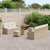 vidaXL Garten-Sofa-Set mit Kissen mit Speicher 10 pcs Beige und Creme