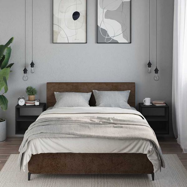 vidaXL Wand-Nachttische 2 Stk. Schwarz 40x31x39,5 cm