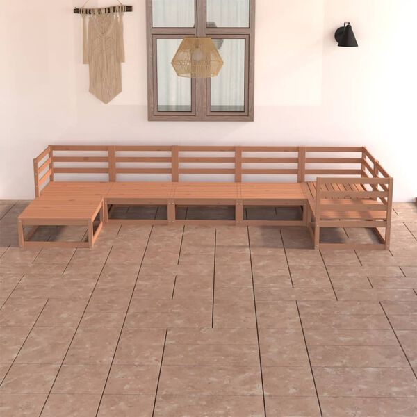 vidaXL 7-tlg. Garten-Lounge-Set Honigbraun Massivholz Kiefer