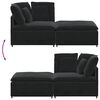vidaXL Modulares Sofa mit Fußhocker Kissen Samt Schwarz
