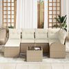 vidaXL Sofa Set mit Kissen 7 pcs Beige und Wei&szlig; Poly-Rattan