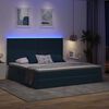 vidaXL Bett mit Stauraum und LED mit LED Dunkelblau 200 x 200 cm Samt