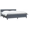vidaXL Boxspringbett mit Matratze Dunkelgrau 180x220 cm Samt