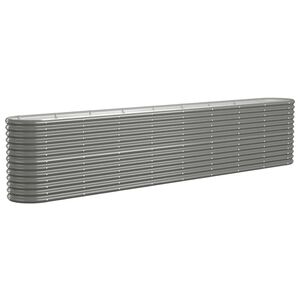vidaXL Hochbeet Verzinkter Stahl 332x40x68 cm Grau