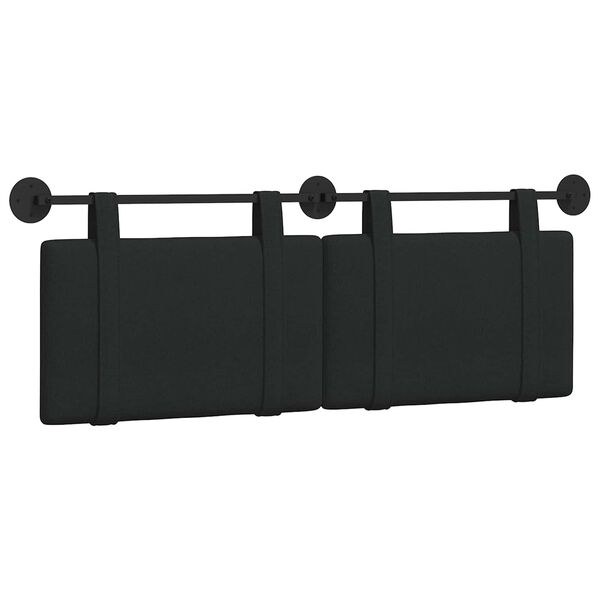 vidaXL H&auml;ngevorderseite Wandmontiert Uni Schwarz 150 x 55 x 5 cm Stoff