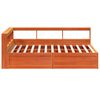 vidaXL Massivholzbett mit Regal ohne Matratze Wachsbraun 150x200 cm