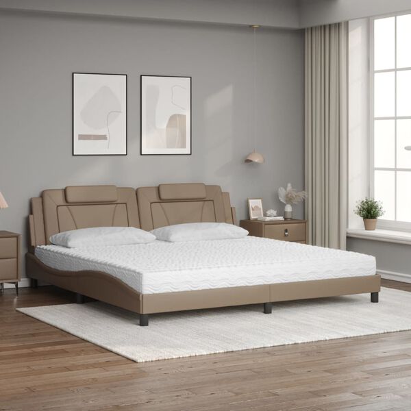 vidaXL Bett "Viana" mit Matratze Cappuccino-Braun 200x200 cm Kunstleder