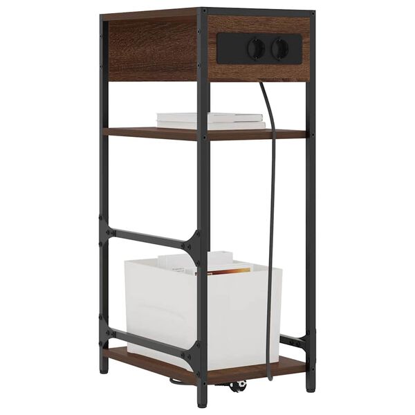 vidaXL Nachttisch Braun Eichen-Optik 40 x 27 x 76 cm Holzwerkstoff