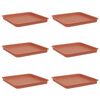 vidaXL Quadratisches Blumentablett 6 stk. Ziegelrot 36 x 36 x 3 cm
