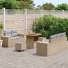 vidaXL Gartensofa-set mit Kissen 8 pcs Beige und Hellgrau Poly Rattan