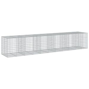 vidaXL Gabione mit Deckel 550x100x100 cm Verzinktes Eisen