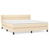 vidaXL Boxspringbett mit Matratze Creme 180x200 cm Stoff