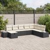 vidaXL Garten-Sofa-Set mit Kissen 8 pcs Schwarz Poly Rattan