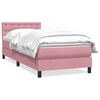 vidaXL Boxspringbett mit Matratze Rosa 100x220 cm Samt