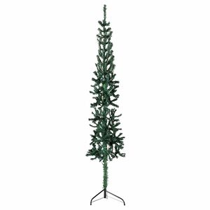 vidaXL K&uuml;nstlicher Halb-Weihnachtsbaum mit St&auml;nder Schlank Gr&uuml;n 240 cm