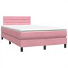 vidaXL Boxspringbett mit Matratze Rosa 120x210 cm Samt
