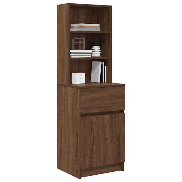 vidaXL Nachttisch Braun Eichen-Optik 39x35x125 cm Holzwerkstoff