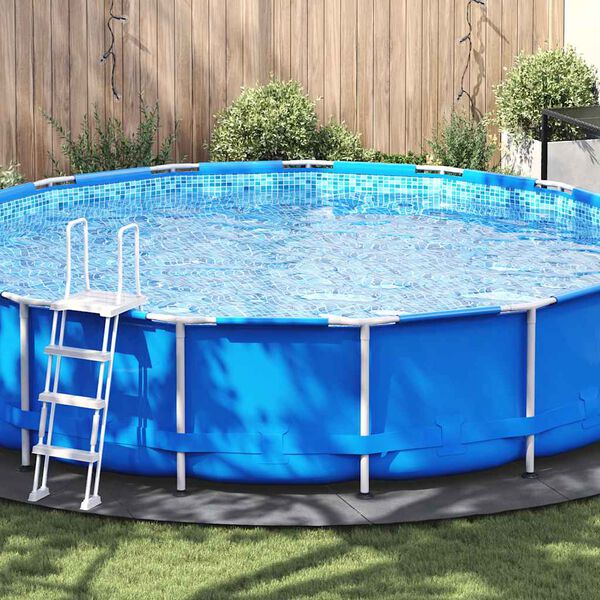 vidaXL Pool-Bodentuch Hellgrau &Oslash;550 cm Polyester Geotextil