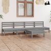 vidaXL 5-tlg. Garten-Lounge-Set Grau Kiefer Massivholz
