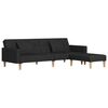vidaXL Schlafsofa 2-Sitzer mit 2 Kissen & Hocker Dunkelgrau Stoff