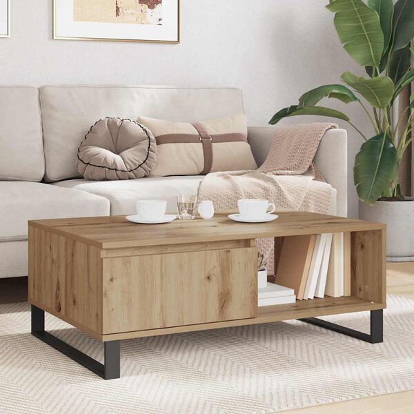 vidaXL Couchtisch Artisan-Eiche 90 x 60 x 35 cm Holzwerkstoff