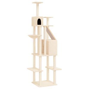 vidaXL Kratzbaum mit Sisal-Kratzs&auml;ulen Creme 201 cm