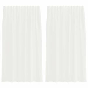 vidaXL Voile Vorh&auml;nge mit Stangentaschen 2 Stk. Wei&szlig;