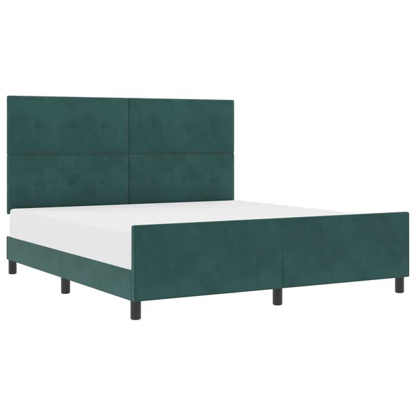 vidaXL Boxspringbett mit Kopfteil Dunkelgr&uuml;n 180 x 200 cm Samt