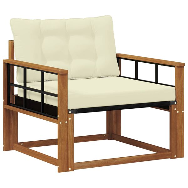 vidaXL Outdoor-Sofagarnitur Massives Akazienholz und Textilene Natur