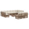 vidaXL Gartensofa-set 14 pcs Beige Poly-Rattan
