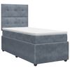 vidaXL Boxspringbett mit Matratze Dunkelgrau 90 x 190 cm Samt