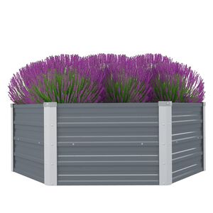 vidaXL Garten-Hochbeet 129x77 cm Verzinkter Stahl Silber