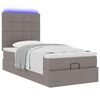 vidaXL Ottoman-Bett mit Matratze & LEDs Taupe 80x200 cm Stoff