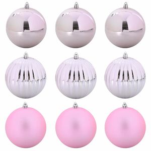 vidaXL Weihnachtsbaumkugel Set XL 9 stk. Rosa &Oslash; 15 cm Kunststoff