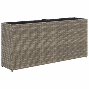 vidaXL Hochbeet mit 2 F&auml;chern Grau 90x20x40 cm Poly Rattan