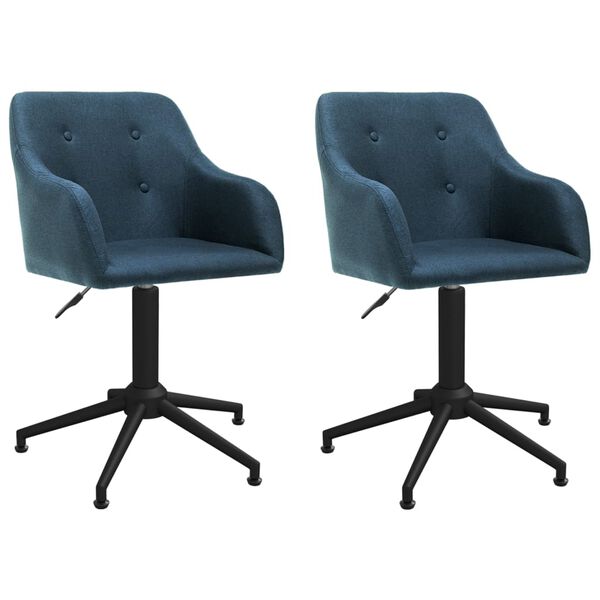 vidaXL Esszimmerst&uuml;hle 2 Stk. Drehbar Blau Stoff